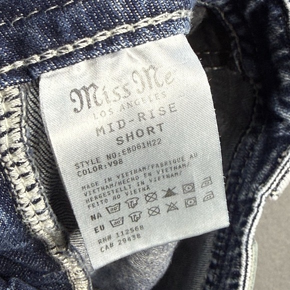 Miss Me Denim Cut-Off Shorts Womens 26 (28x2.5) Lowrise Distressed Stuffed Y2K - Picture 4 of 11